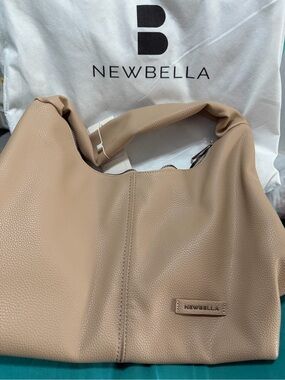NWT Newbella Taupe Hobo Bag - Soft Pebbled Leather